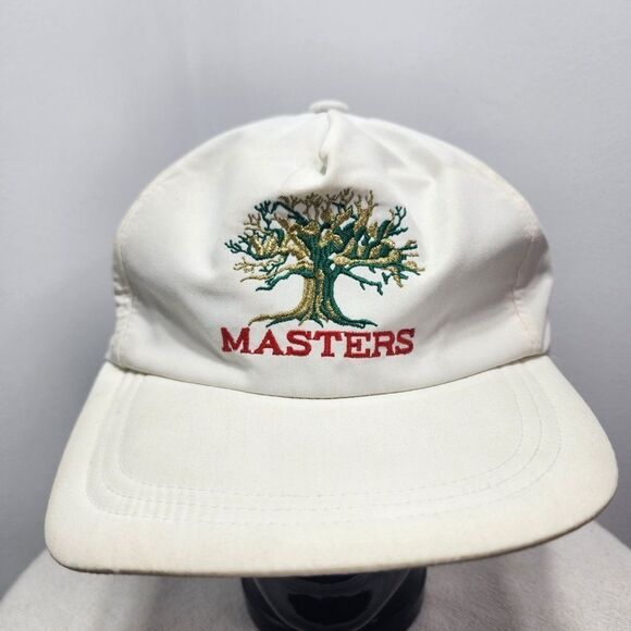 White Masters Cap with Tree Embroidery - Picture 1 of 6
